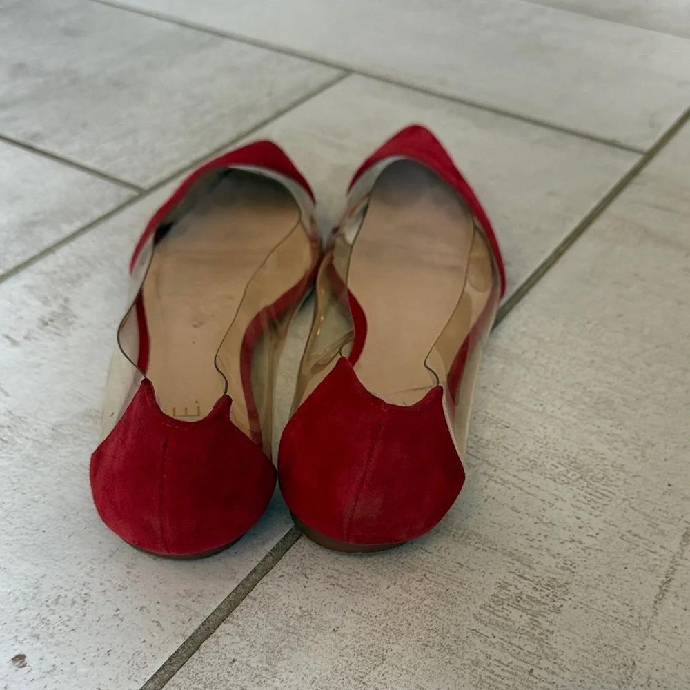 RAYE Red Suede Pointed Flats - Picture 4 of 8